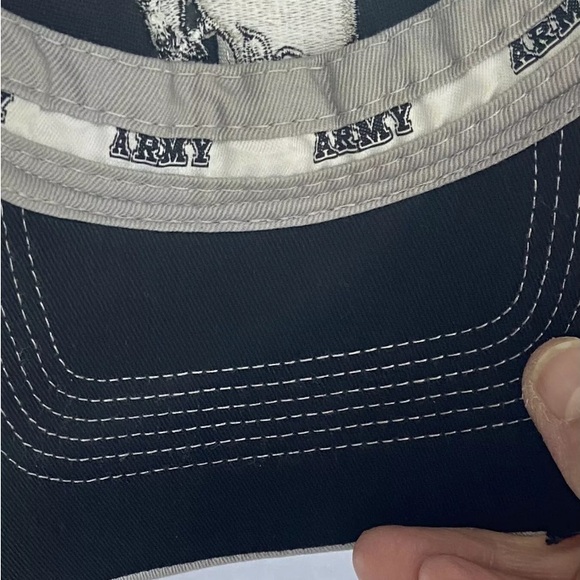 US Army Baseball Cap Distressed Brim Embroidered Donkey Mascot Drew Pearson 🫏 - Picture 8 of 10